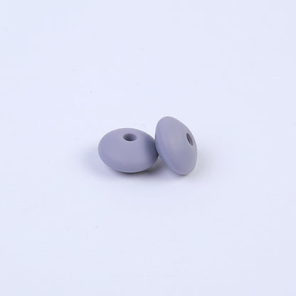 Spot Silicone Beads European and American Jewelry 12mm Small Beads DIY Necklace Beaded Oval Lentil Loose Beads Wholesale #101-137