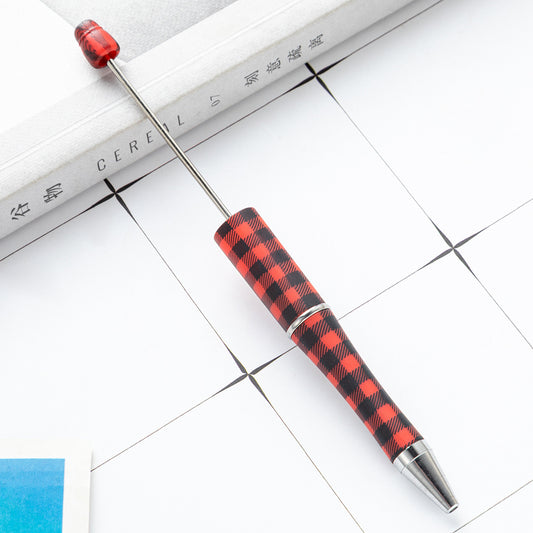 Checkered Plaid Printed Beadable Pens