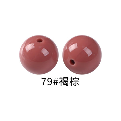 15mm Spot Glossy Silicone Beads Round Loose Beads DIY Jewelry Smooth Oil Injection Silicone Beads Mixed Color Beads