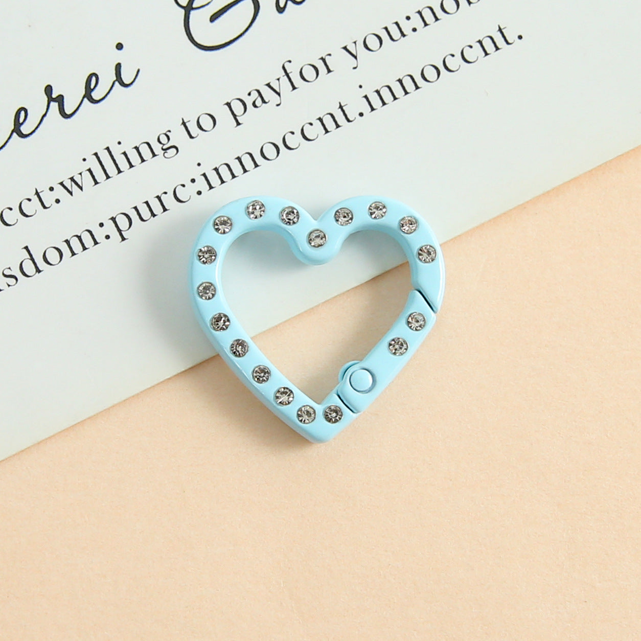 25 * 26Mm Candy Color Love Point Drill Spring Buckle Open Ring Mobile Phone Chain Keychain Handmade DIY Jewelry Accessories