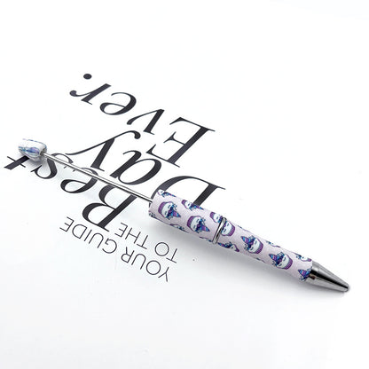DIY printing pattern bead pen creative leopard print floral cow bead pen cross-border beadedpen spot wholesale