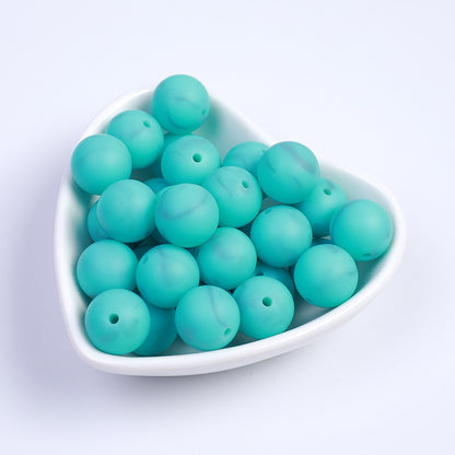 15mm Sweet Candy Color Silicone Beads Handmade Beaded Necklace Bracelet Accessories Food Grade Mixed Color Silicone Loose Beads Wholesale