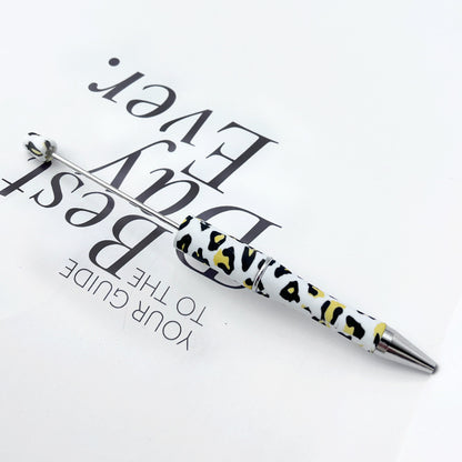 DIY printing pattern bead pen creative leopard print floral cow bead pen cross-border beadedpen spot wholesale