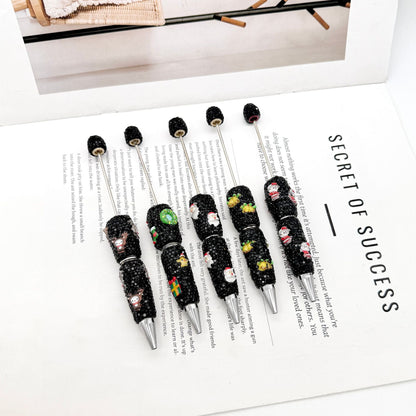 New Christmas full drill pen, creative DIY bead pen Santa Claus Elk Snowman KT cat cartoon gift pen