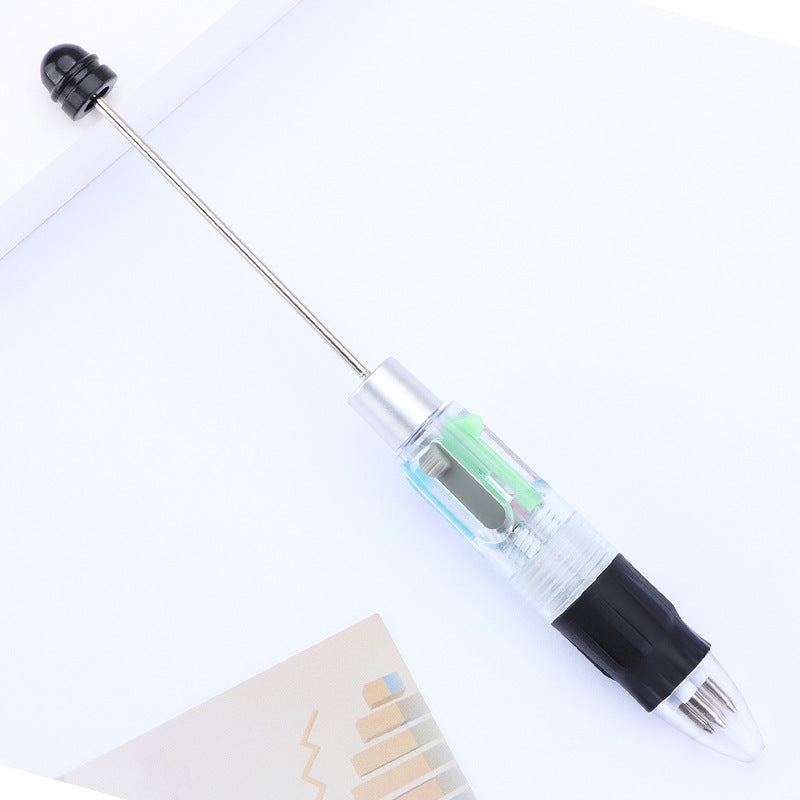 Creative four-color bead pen, multi-color refill, key mark plastic, ballpoint pen, four-color DIY push gift