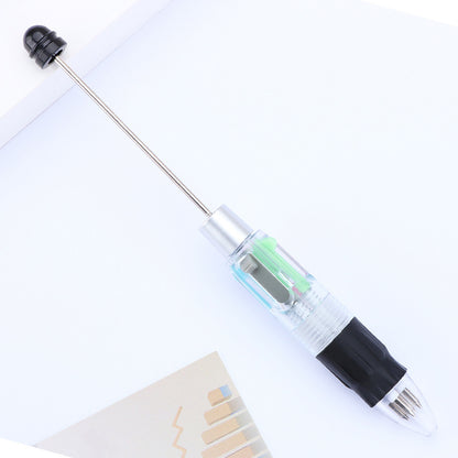 Creative four-color bead pen, multi-color refill, key mark plastic, ballpoint pen, four-color DIY push gift