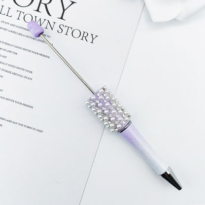DIY Pearl Diamond Bead Pen Hand Sticker Diamond Ballpoint Pen Flash Diamond Pearl Diamond Beadedpen Spot Wholesale