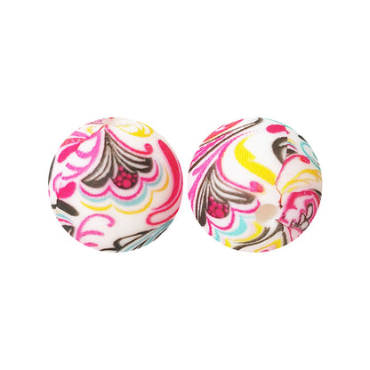 15mm silicone beads water transfer beads DIY jewelry bead pen loose beads wholesale