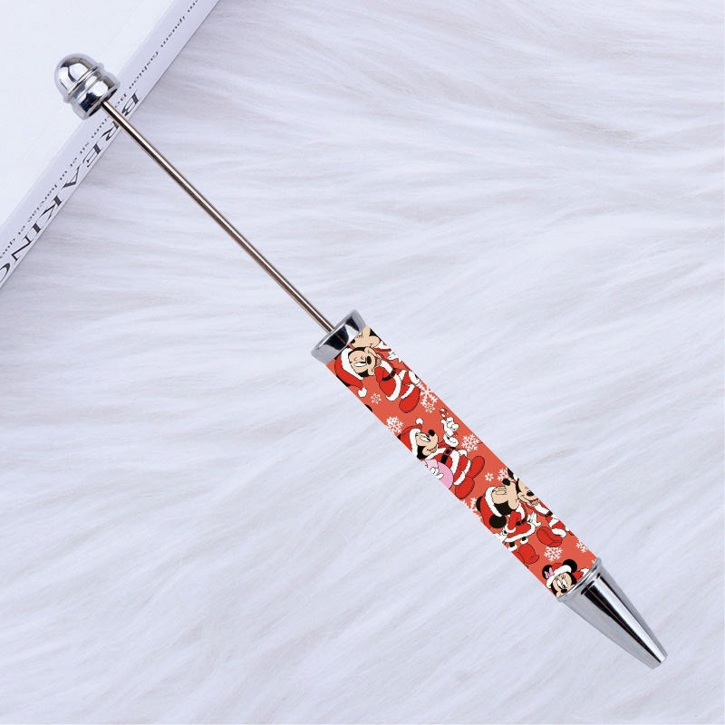 New Style DIY Plastic Beadable Pens with Cartoon Prints