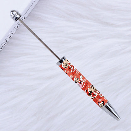 New Style DIY Plastic Beadable Pens with Cartoon Prints