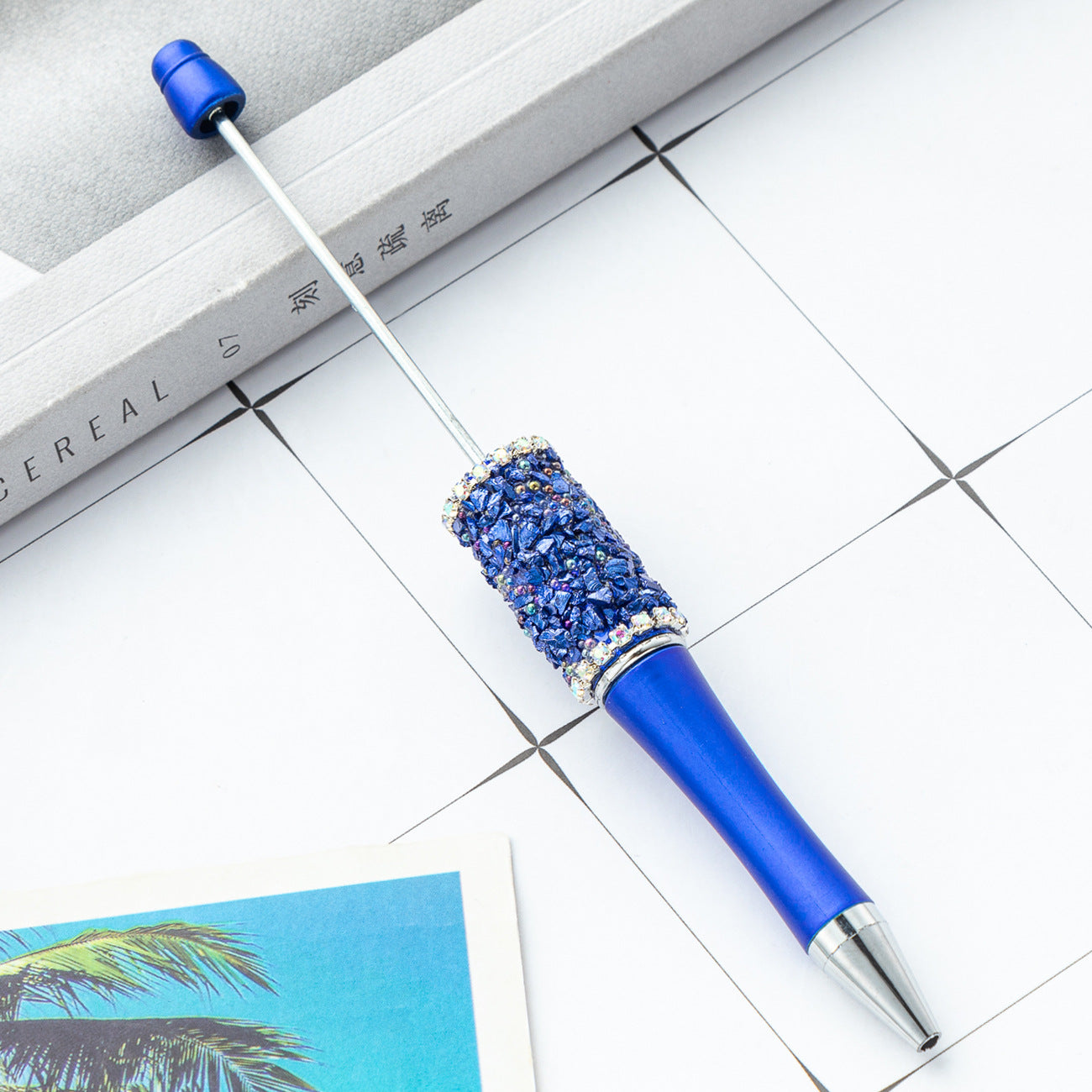 DIY crystal gravel bead pen wholesale creative exquisite cute girl heart plastic pen multi-color spinning ballpoint pen