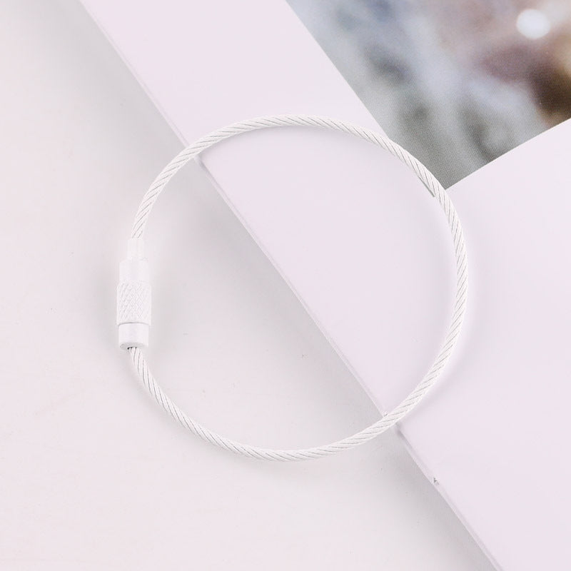 50mm Key Ring Creative Color Painted Wire Ring Wire Rope Rotating Screw Key Ring Keychain DIY Jewelry Accessories