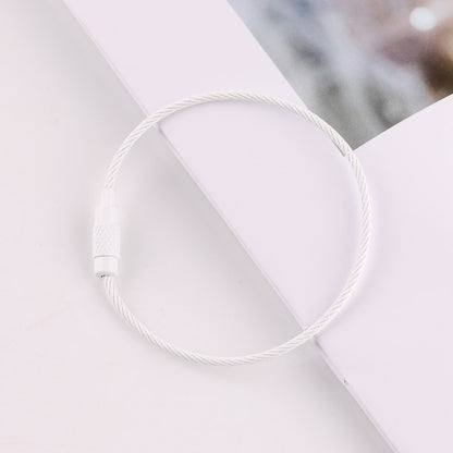 50mm Key Ring Creative Color Painted Wire Ring Wire Rope Rotating Screw Key Ring Keychain DIY Jewelry Accessories