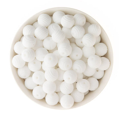 Spot 15mm silicone threaded beads food grade material baby toothpaste chain loose beads DIY accessories honeycomb beads wholesale