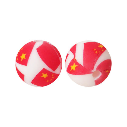 15mm Silicone Beads Water Transfer Beads DIY Jewelry Bead Pen Loose Beads Wholesale #251-285