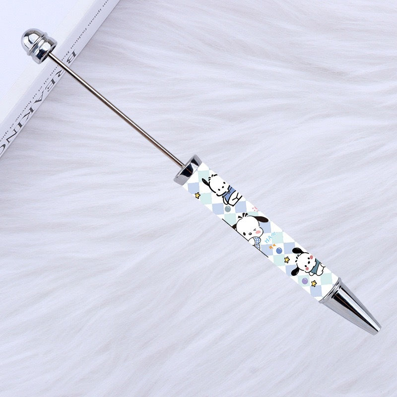 New Style DIY Plastic Beadable Pens with Cartoon Prints