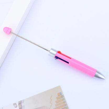 Business four-color bead pen DIY handmade jewelry bead pen cute puzzle multi-color plastic ballpoint pen gift pen
