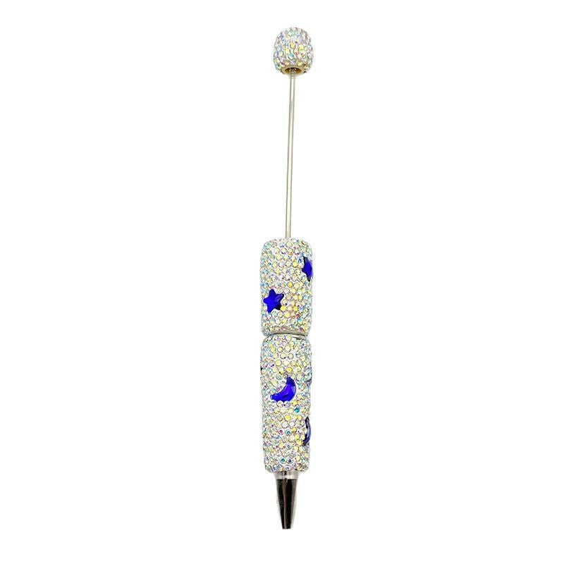 DIY cute star moon bead pen, colorful full diamond wear beads ballpoint pen cross-border explosion cute pen wholesale
