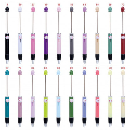 DIY bead pen happy smiley face expression plastic ballpoint pen, advertising gift pen can print logo spot wholesale