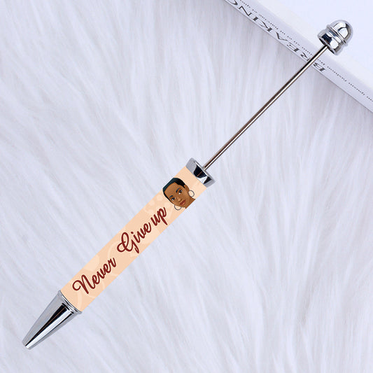 DIY Plastic Beadable Pens with Witty Sayings and Girls Prints