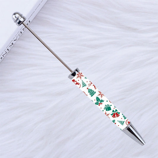 DIY Beadable Plastic Christmas Printed Pens, 149MM, Please Read the Description