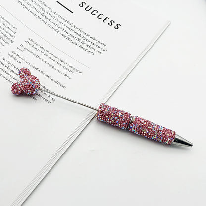 Creative Mickey Head Full Drill Bead Pen DIY Handmade Sticker Drill Ballpoint Pen Cartoon Mickey Gift Pen Manufacturer Spot