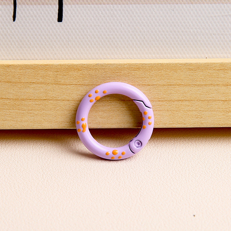 25mm Cat Paw Candy Color Metal Paint  Spring Chain Keychain Pendant DIY Jewelry Accessories Ring Buckle Backpack Buckle