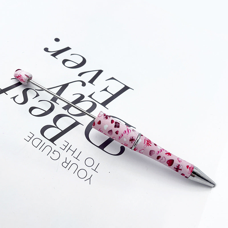 DIY printing pattern bead pen creative leopard print floral cow bead pen cross-border beadedpen spot wholesale