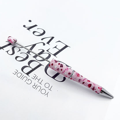 DIY printing pattern bead pen creative leopard print floral cow bead pen cross-border beadedpen spot wholesale