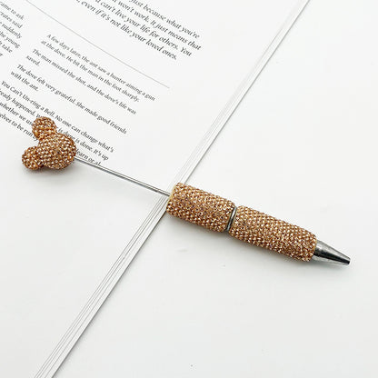 Creative Mickey Head Full Drill Bead Pen DIY Handmade Sticker Drill Ballpoint Pen Cartoon Mickey Gift Pen Manufacturer Spot