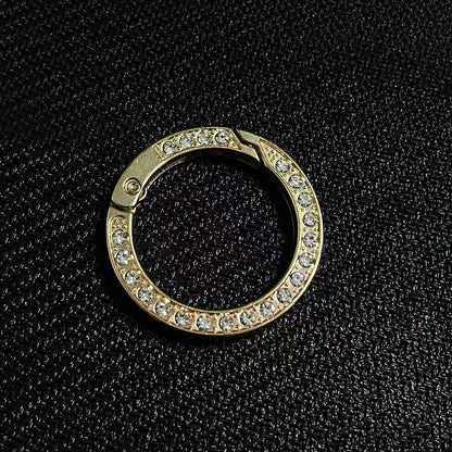 35MM Round Diamonds Keyring High-grade Diamond Spring Opening Ring Flat Wire Metal Spring Ring Car Key Spring Ring Round Hardware Accessories