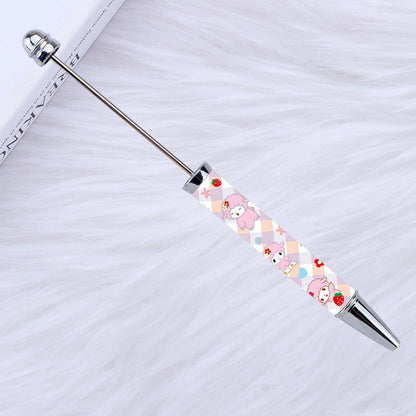 New Style DIY Plastic Beadable Pens with Cartoon Prints