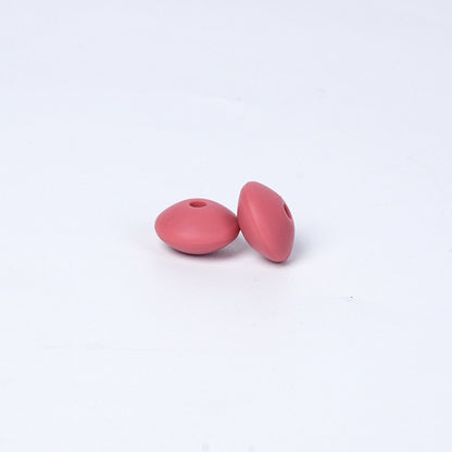 Spot Silicone Beads European and American Jewelry 12mm Small Beads DIY Necklace Beaded Oval Lentil Loose Beads Wholesale #101-137