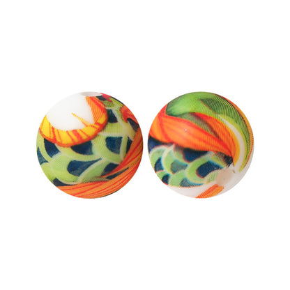 15mm Silicone Beads Water Transfer Beads DIY Jewelry Bead Pen Loose Beads Wholesale #251-285