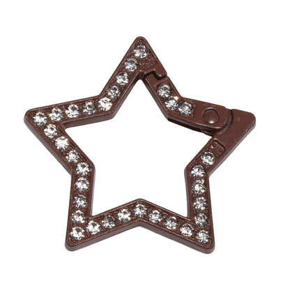34mm Painted Diamond Spring Buckle Star Opening Ring Spring Ring Keychain DIY Small Accessories Alloy Connecting Ring