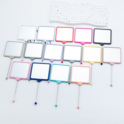 Handheld square makeup mirror high definition student portable makeup ins wind mini handle small mirror wholesale
