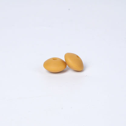 Spot Silicone Beads European and American Jewelry 12mm Small Beads DIY Necklace Beaded Oval Lentil Loose Beads Wholesale