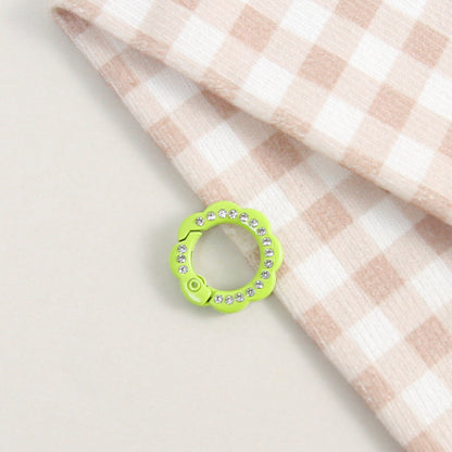 21mm Zinc Alloy Colored Petals with Diamonds, Spring Ring, Open Connection Ring DIY Jewelry, Keychain, Buckle Accessories