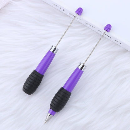 Cross-border explosion DIY telescopic bead pen, creative and cute macaron color telescopic rotating beaded gift ballpoint pen