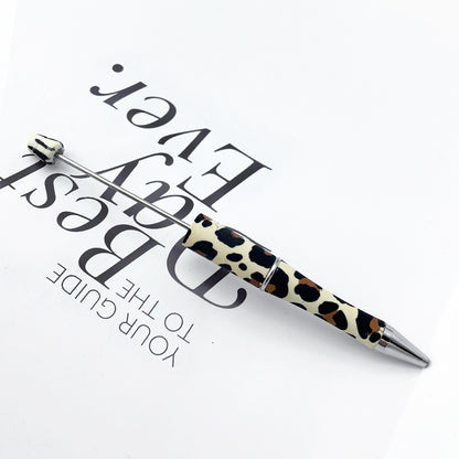 DIY printing pattern bead pen creative leopard print floral cow bead pen cross-border beadedpen spot wholesale