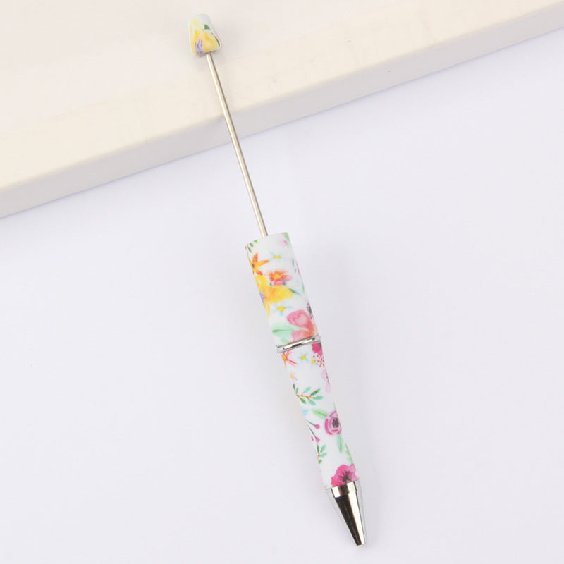 DIY bead pen printing pattern creative plastic beading puzzle leopard print floral cow tiger pattern bead pen wholesale