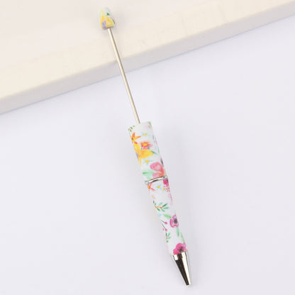 DIY bead pen printing pattern creative plastic beading puzzle leopard print floral cow tiger pattern bead pen wholesale