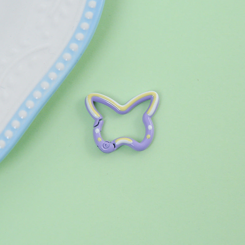 25*30mm Color Butterfly Spring Buckle Paint Alloy Buckle Handmade DIY Pendant Doll Bag Keychain Accessories