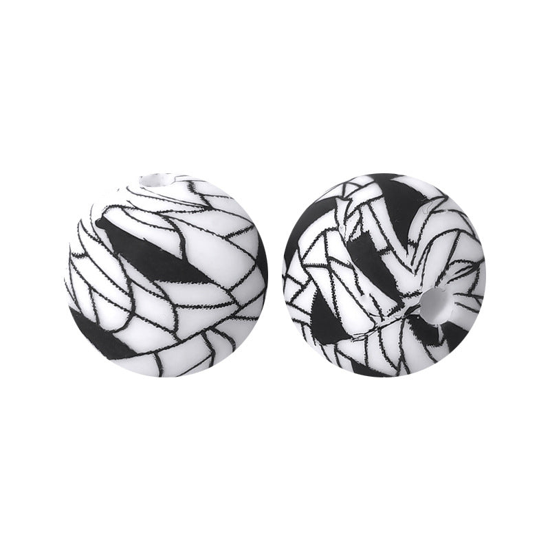 15mm silicone beads water transfer beads DIY jewelry bead pen loose beads wholesale