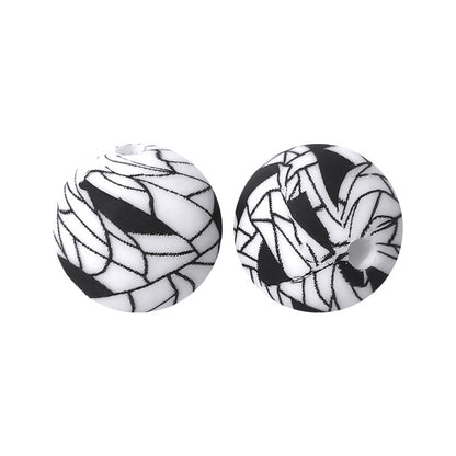 15mm silicone beads water transfer beads DIY jewelry bead pen loose beads wholesale