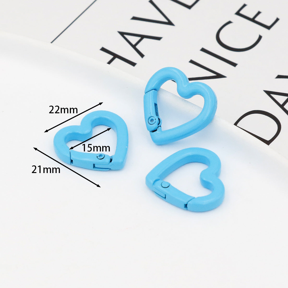 DIY Jewelry Accessories Love Paint Color Zinc Alloy Spring Buckle, Heart-shaped Open Spring Ring, Luggage Keychain