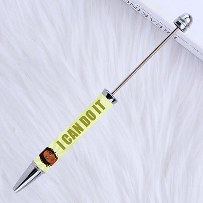 DIY Plastic Beadable Pens with Witty Sayings and Girls Prints