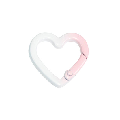 24*24mm Two-color Love Spring Buckle Heart-shaped Opening Ring Gradual Change Ring Keychain DIY Accessories Alloy Connecting Ring