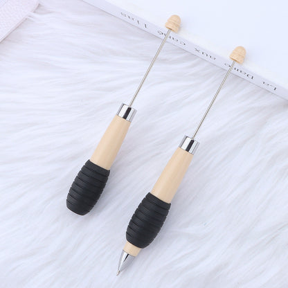 Cross-border explosion DIY telescopic bead pen, creative and cute macaron color telescopic rotating beaded gift ballpoint pen