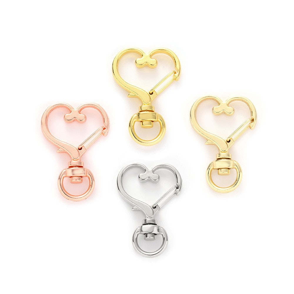 35*24mm Love Buckle Peach Heart Spring Buckle Luggage Accessories Accessories Pendant Zinc Alloy Hook Buckle Heart Keychain Pendant